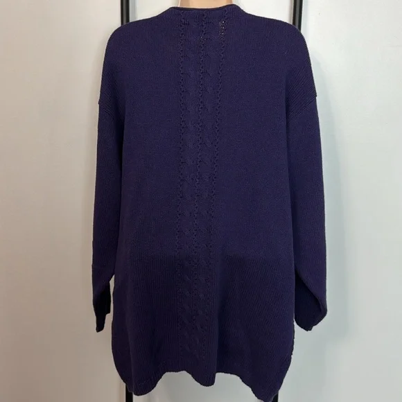 Vintage Northern Reflections S Oversized Purple Knit Cardigan - Picture 3 of 6